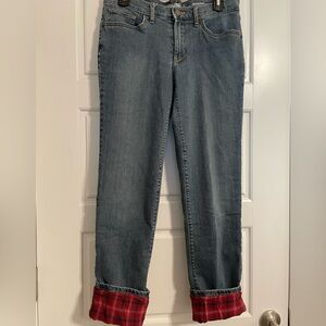 Eddie Bauer Ladies Flannel Lined Blue Jeans